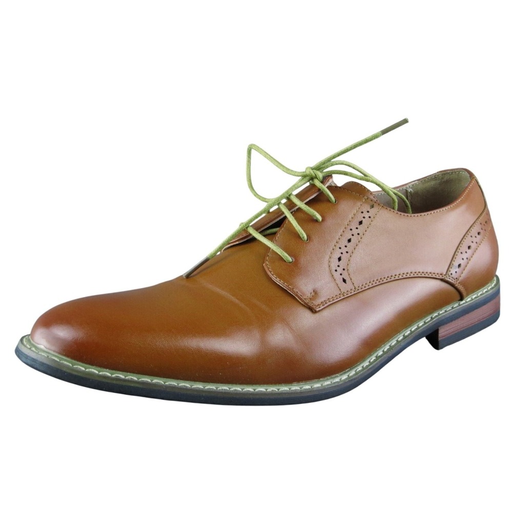 Bruno Marc Prince Men Derby Oxfords Shoes Brown Synthetic Lace Up Sz 10.5 Medium